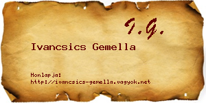 Ivancsics Gemella névjegykártya